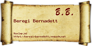 Beregi Bernadett névjegykártya